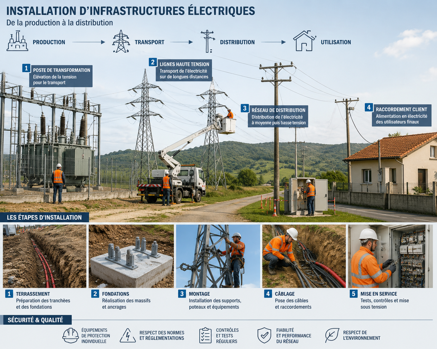 Travail électrique sur site